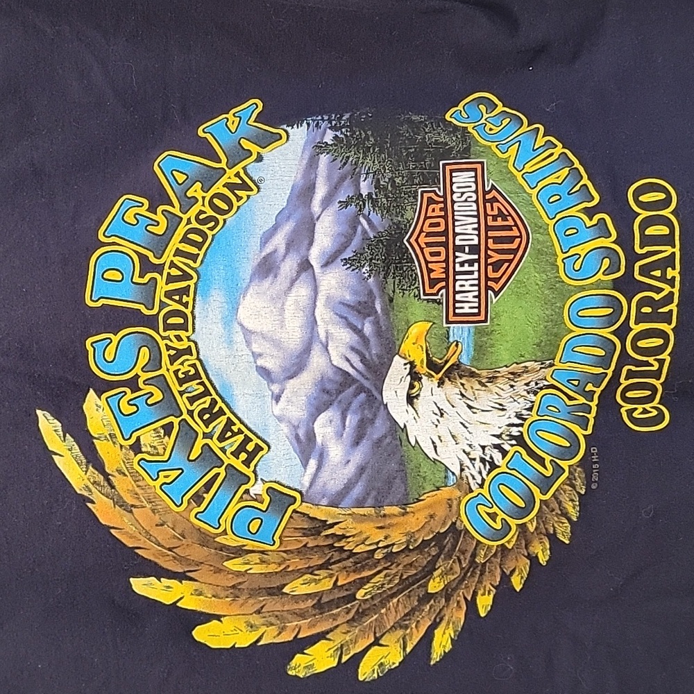 Harley-Davidson Vintage Men's Black Long Sleeve Shirt Colorado Size Medium - Picture 4 of 9